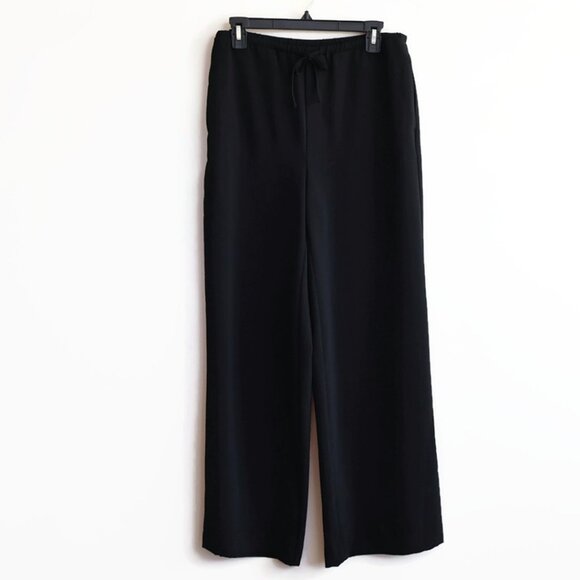 Elastic Waist - Wide Leg Black Pants - Size Small  - Side Pockets - Reitmans - Picture 1 of 13